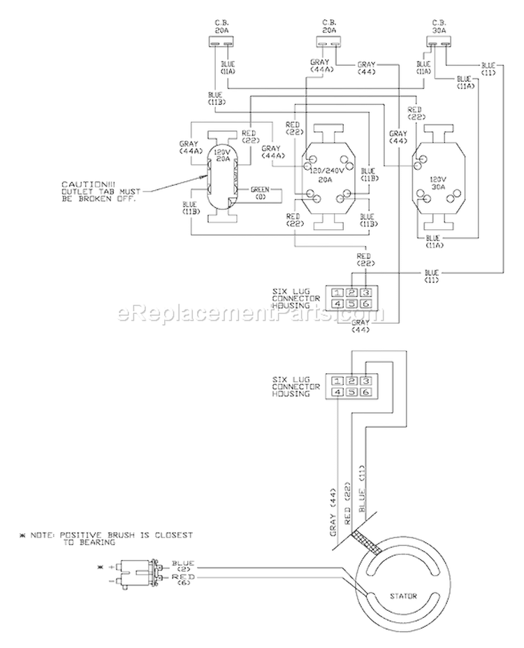 Page D Diagram and Parts List for 1329-0  Briggs and Stratton Generator